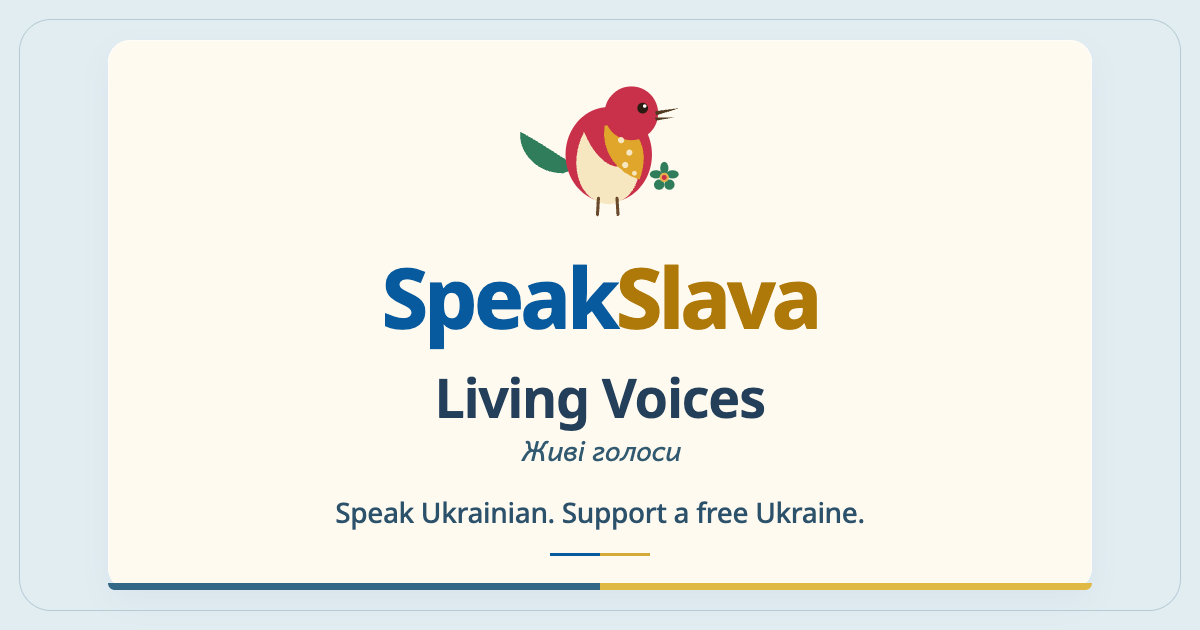 SpeakSlava · Living Voices sharing card